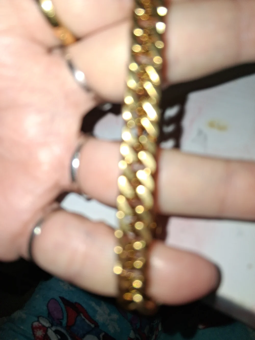 Gold-over Stainless Steel Men’s Curb Chain Bracelet - Polished Link Design